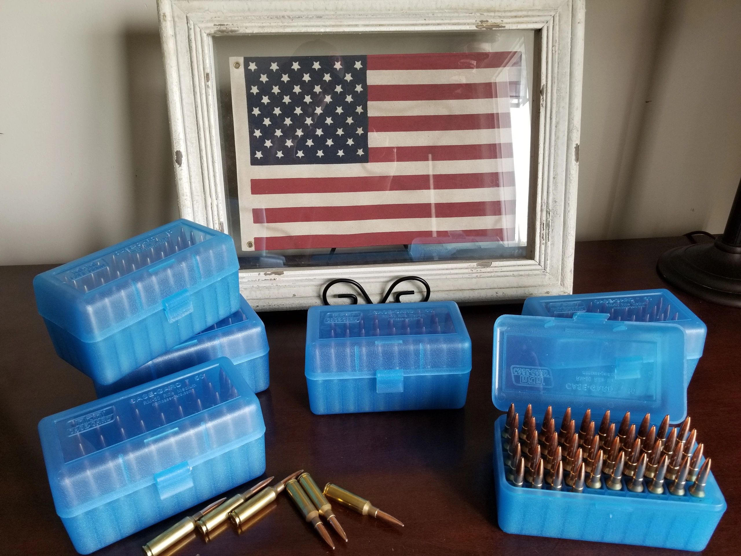 Ammunition storage with American flag