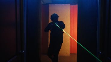 Silhouette with laser light